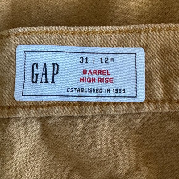 Gap Barrel High Rise Slouchy Relaxed Jeans in Riverbed Brown Size 31/12 R - Picture 10 of 14